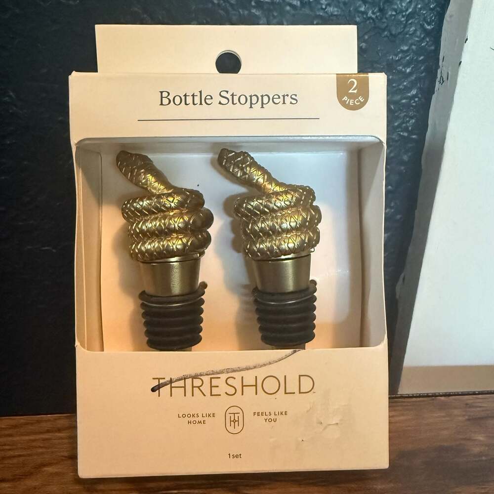Threshold Gold Snake Bottle Stoppers, 2-Piece Set